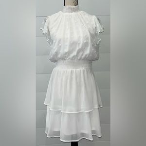 Savanna Jane White Lace Ruffle Dress